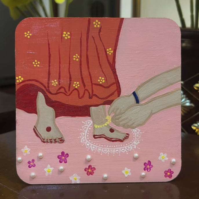 Bridal Feet — Hand-painted Coaster