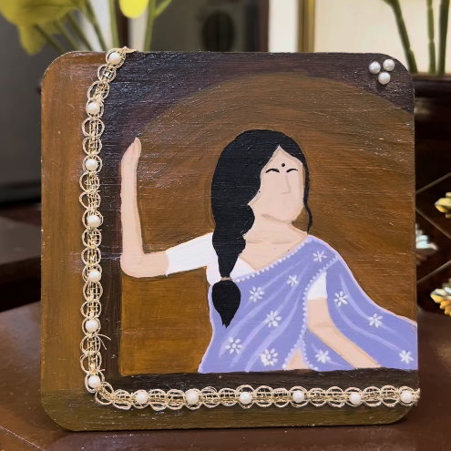 Lady in Lavender — Hand-painted Coaster