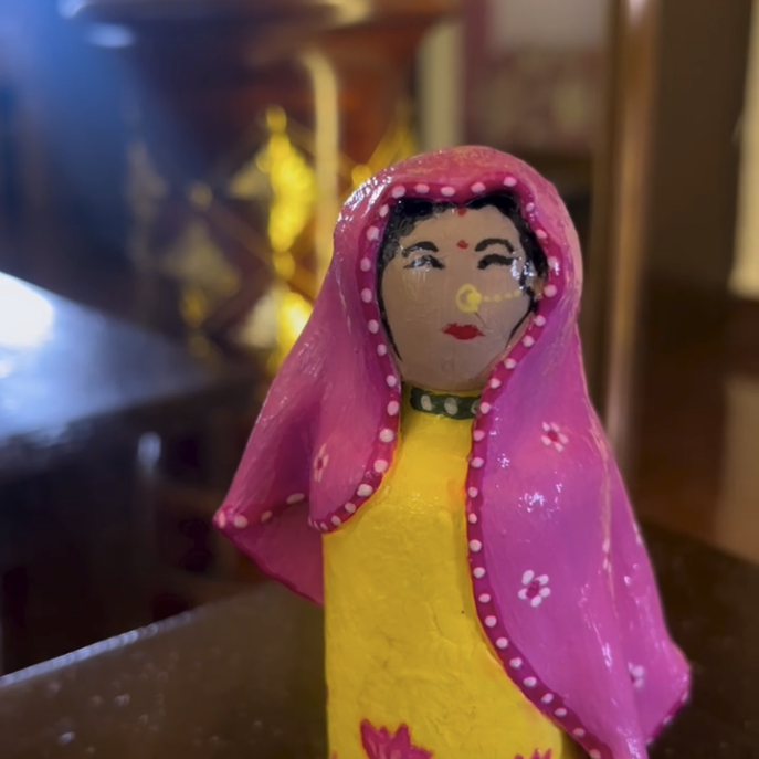 Lady in Pink — Painted Figurine