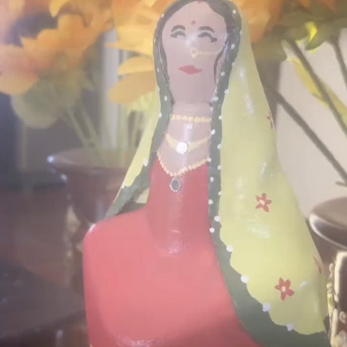 Rajasthani Lady — Painted Bottle Art